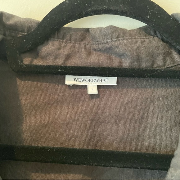 WHOWOREWHAT black linen cotton button down oversized shirt Large nordstrom - Picture 5 of 8